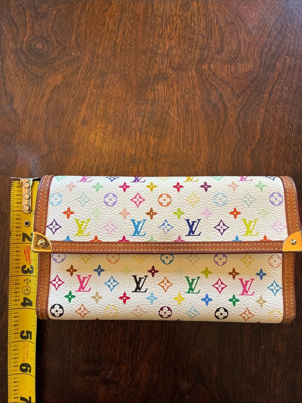 Louis Vuitton White Murakami Multicolor Monogram Canvas Wallet